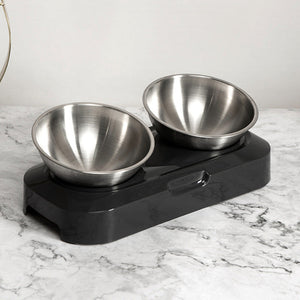 Elevate Your Pet's Dining Experience with Our Stainless Steel Double Bowl Feeding Set