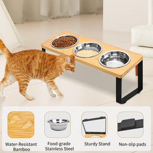 Elevate Your Pet's Dining Experience with the Pet Iron Wood Combined Feeding Rack