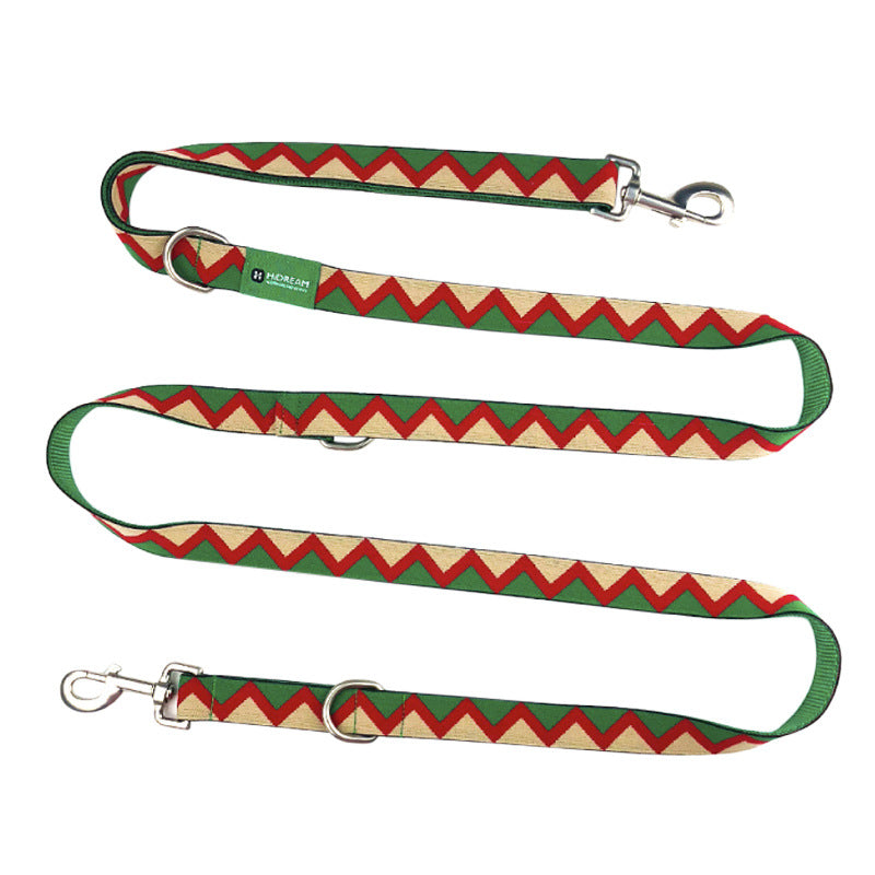 Pet Rainbow Hands Free Multifunctional Adjustable Traction Rope Leash