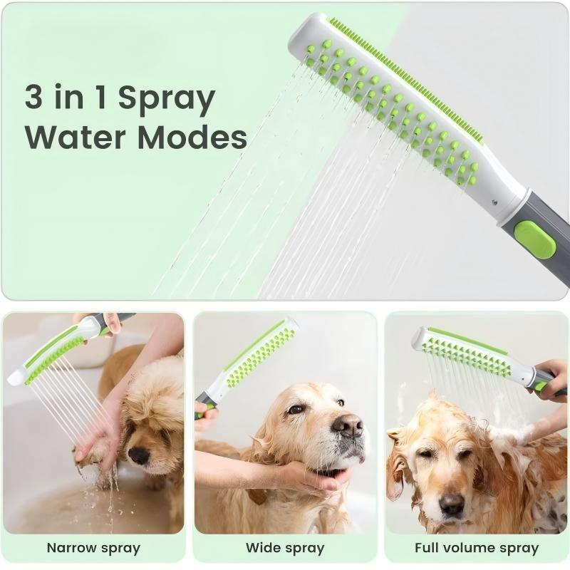 Pet Bath Shower Brush With Integrated Showerhead Tool