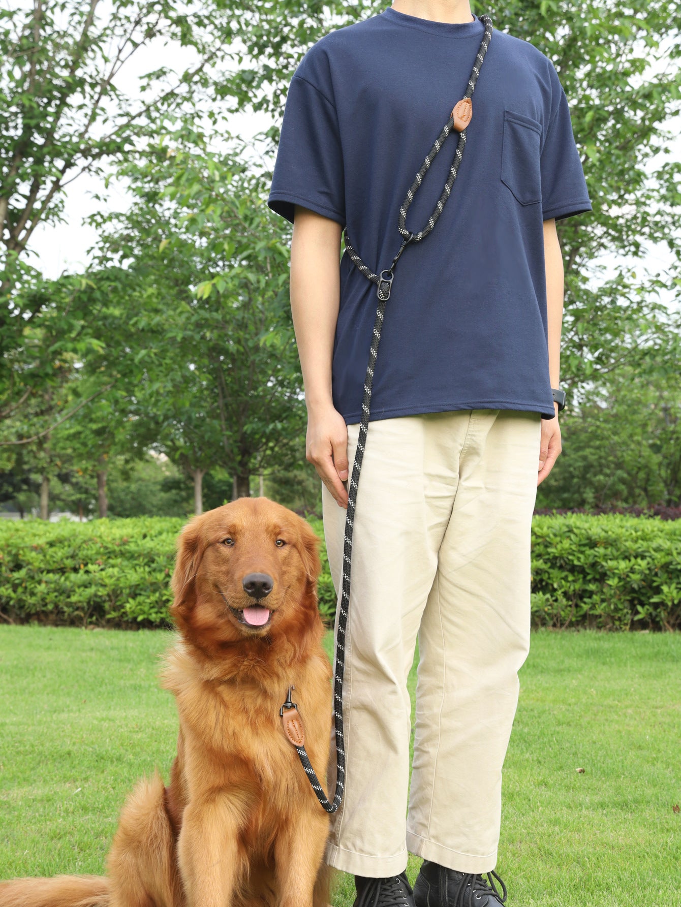 Pet Adjustable Reflective Handheld Walking Rope Leash