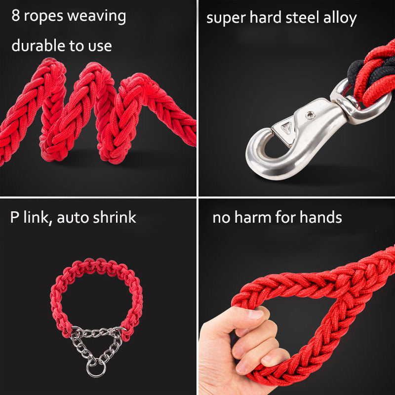 Heavy Duty Nylon Braided Pet Training Leash Collar Set