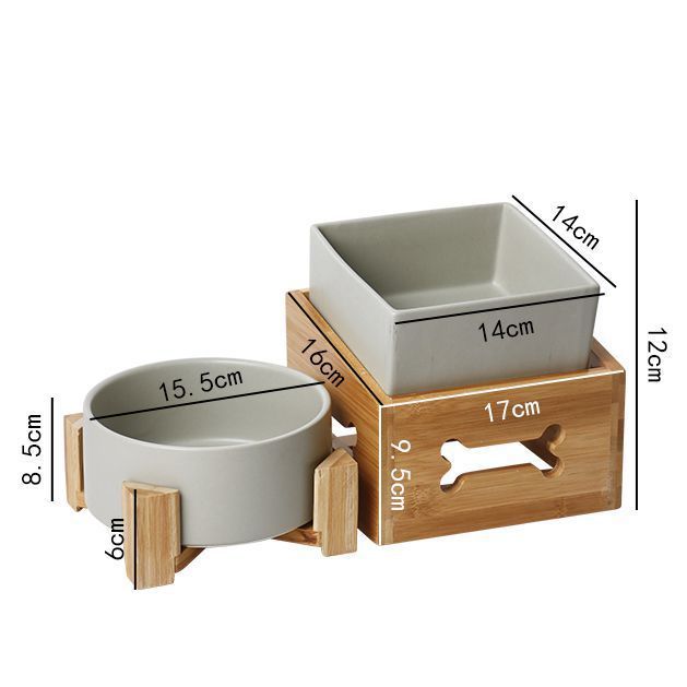 Pet Large Capacity High Stand Ceramic Feeding Bowl