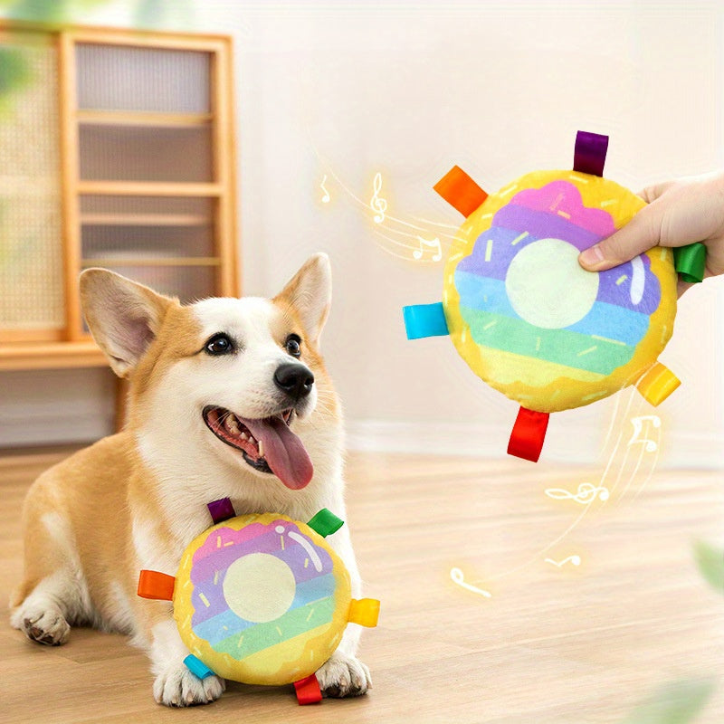 Pet Cartoon Plush Bite Resistant Flying Disc Training Toy