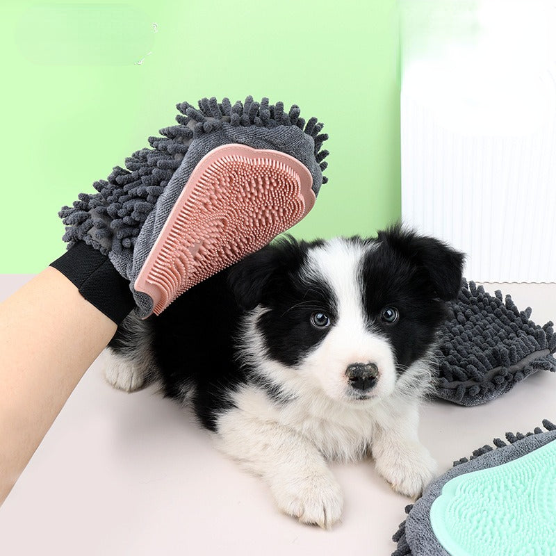 2 In 1 Pet Grooming Bath Glove Cleaning Massage Tool