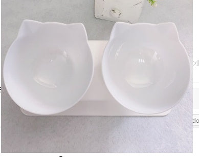 Pet Non Slip Double Bowl Raised Stand Feeding Dish