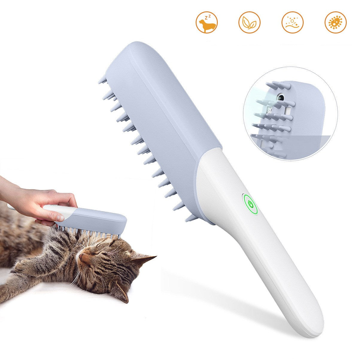Pet Silicone Massage Grooming Brush Deodorizing Cleaning Fur Comb