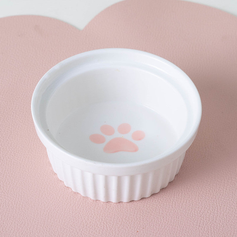 Pet Ceramic Double Bowl Elevated Feeding Set