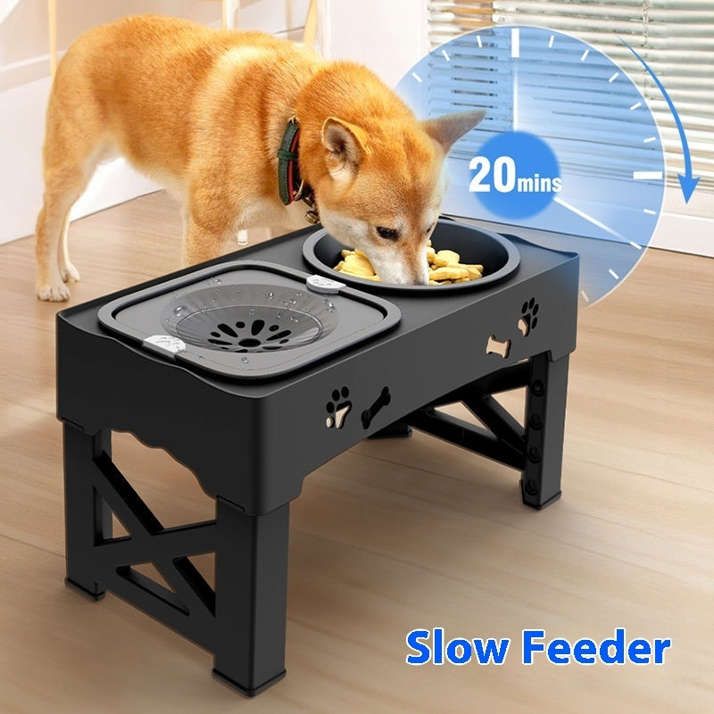 Pet Stainless Steel Double Bowl Lifting Feeder Stand
