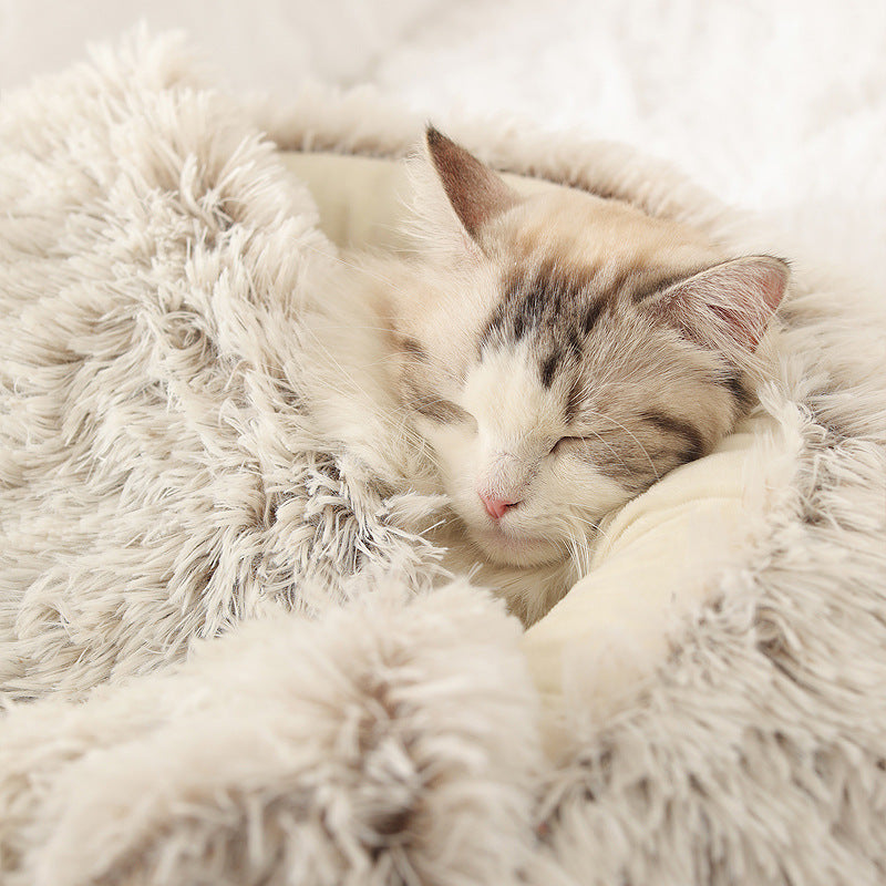 Pet Soft Warm Velvet Cave Nest Bed