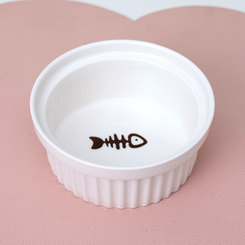 Pet Ceramic Double Bowl Elevated Feeding Set