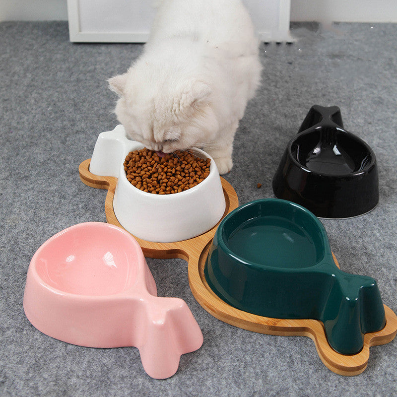 Pet Fish Bowl With Wooden Stand