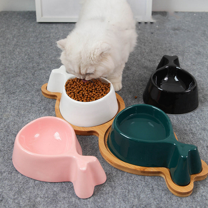 Pet Fish Bowl With Wooden Stand