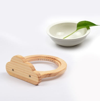 Pet Ceramic Bowl With Solid Wood Stand