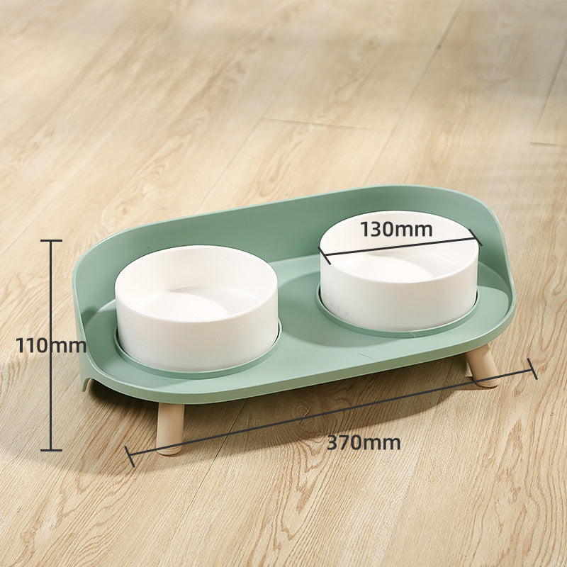 Pet Tilted Double Bowl Adjustable Spill Proof Feeder Stand