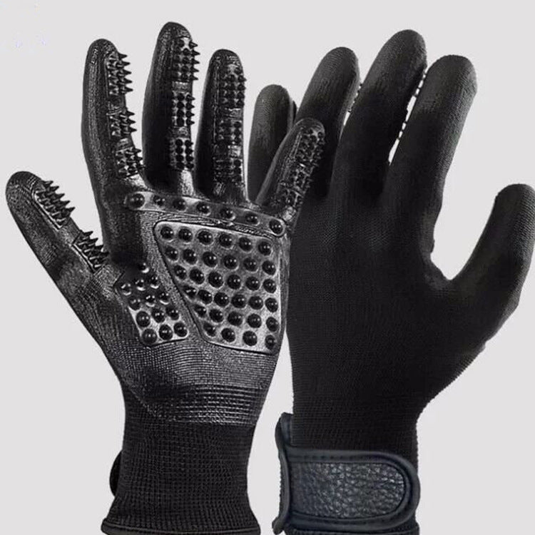 Pet Grooming Glove Soft Rubber Hair Remover Massage Brush