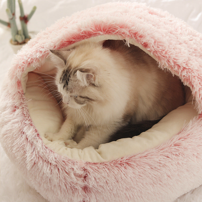 Pet Soft Warm Velvet Cave Nest Bed