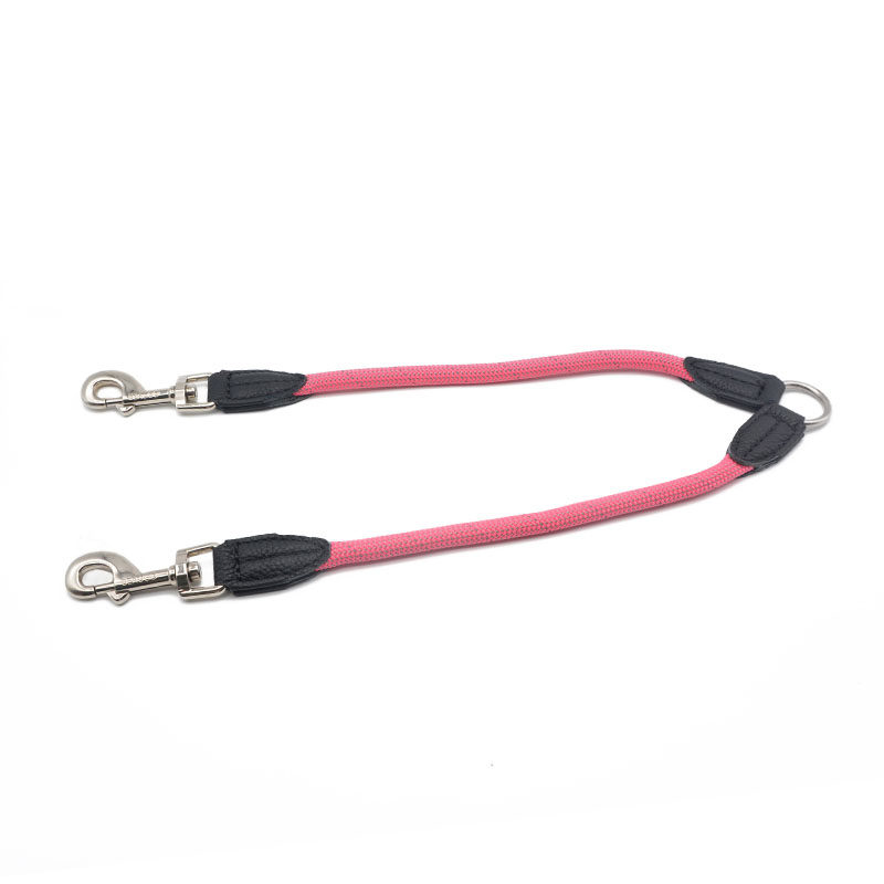Reflective Double Head Nylon Dual Pet Leash Walking Lead