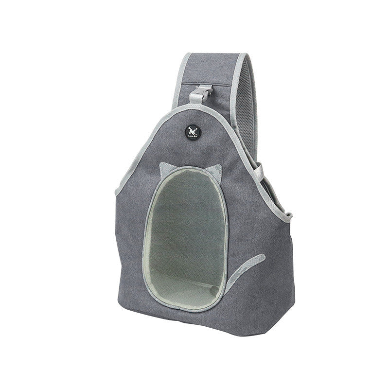 Pet Portable Folding Leather Chest Shoulder Backpack Carrier