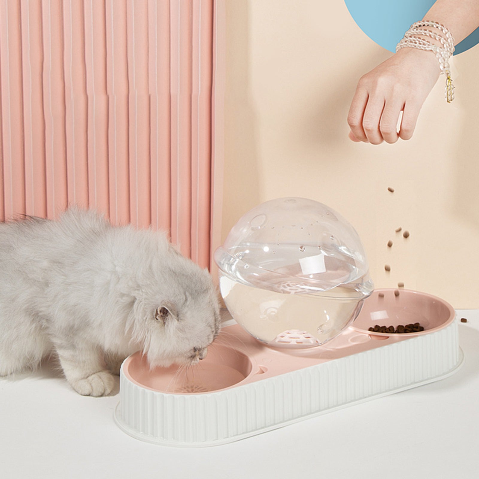 Pet Plastic Automatic Feeder And Water Bowl System
