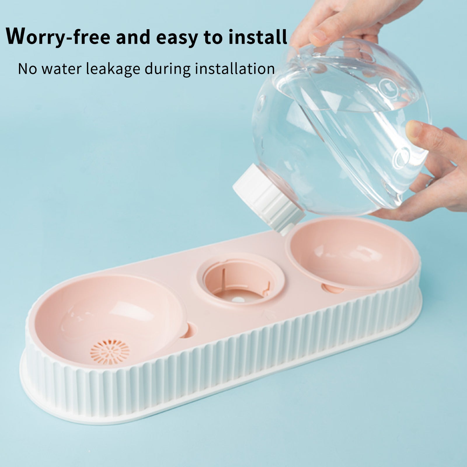 Pet Plastic Automatic Feeder And Water Bowl System