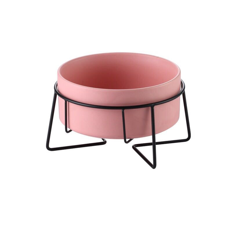Pet Metal Frame Ceramic Feeding Bowl