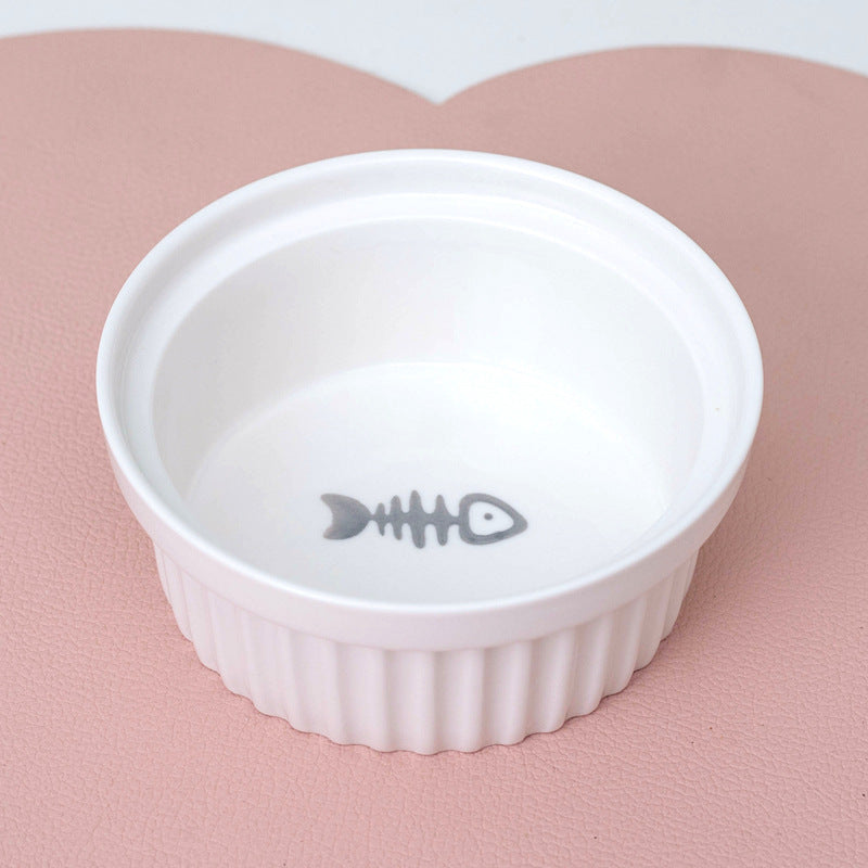 Pet Ceramic Double Bowl Elevated Feeding Set