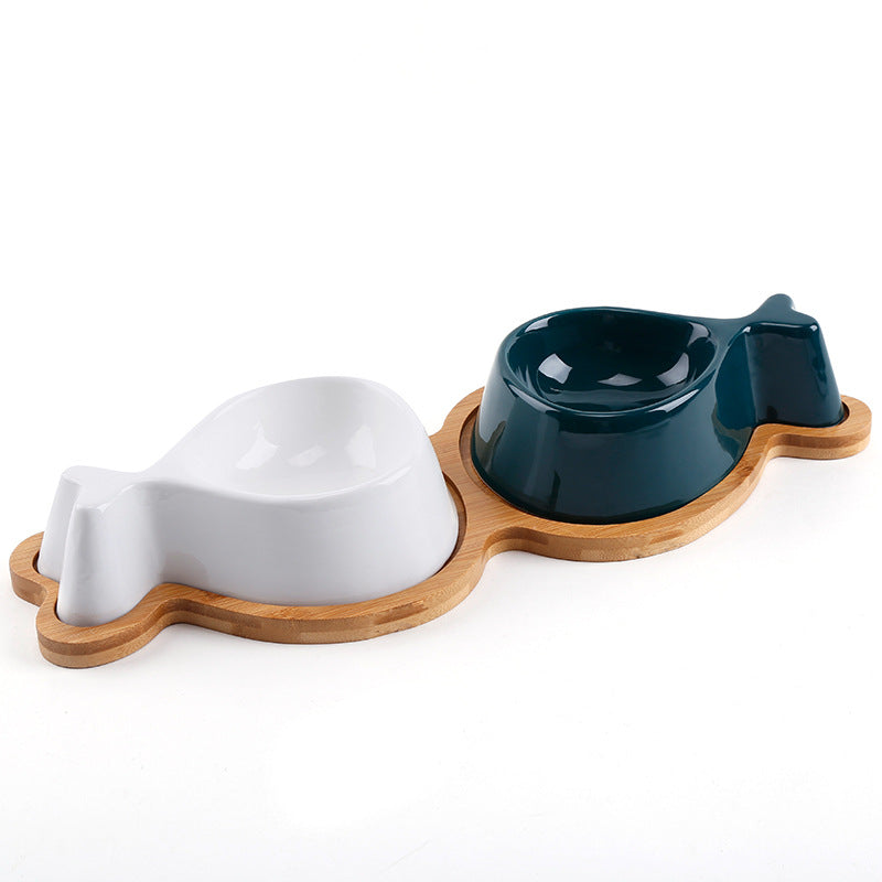 Pet Fish Bowl With Wooden Stand