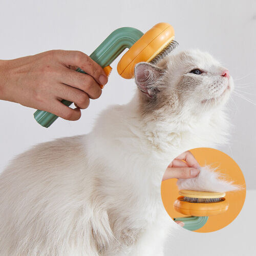 Pet Pumpkin Self Cleaning Grooming Brush Slicker Fur Removal Comb
