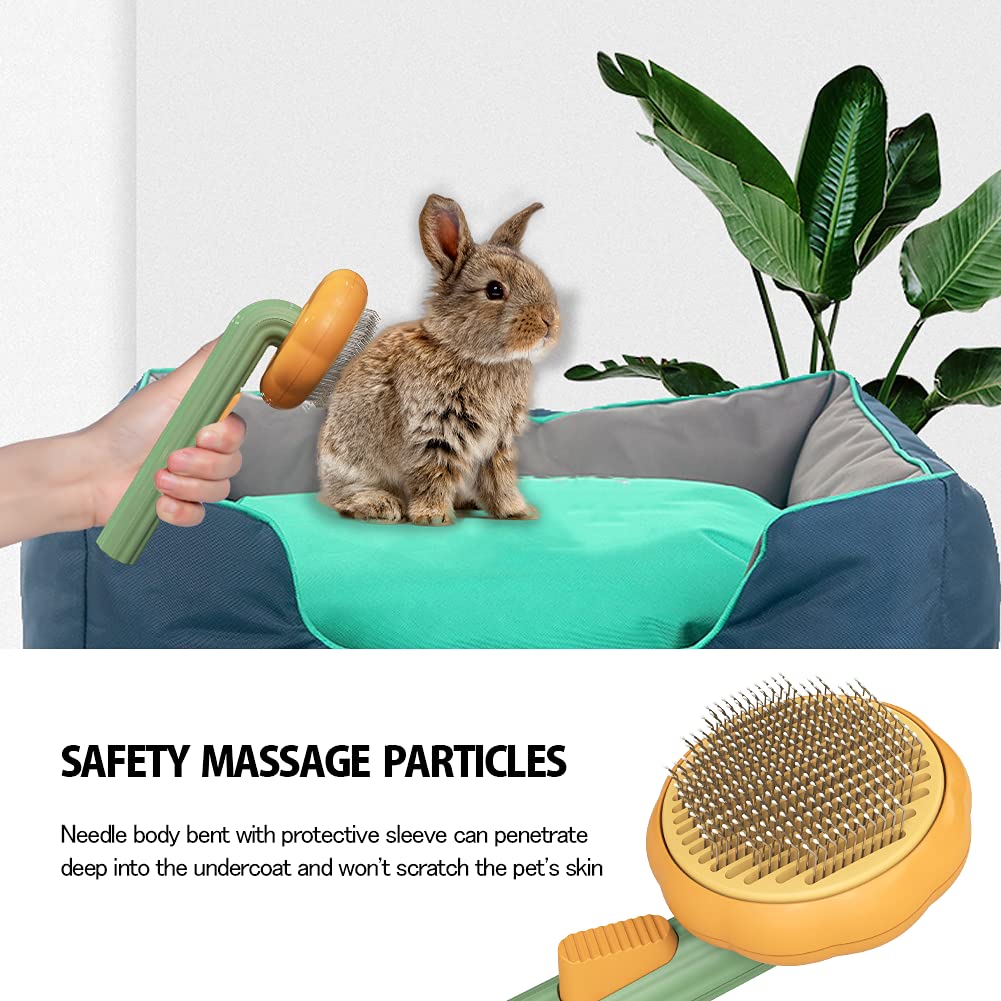 Pet Pumpkin Self Cleaning Grooming Brush Slicker Fur Removal Comb