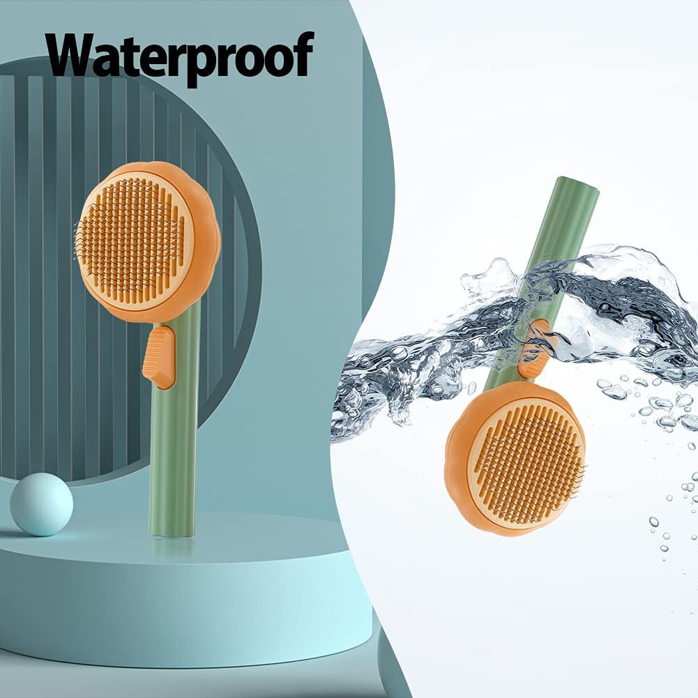 Pet Pumpkin Self Cleaning Grooming Brush Slicker Fur Removal Comb