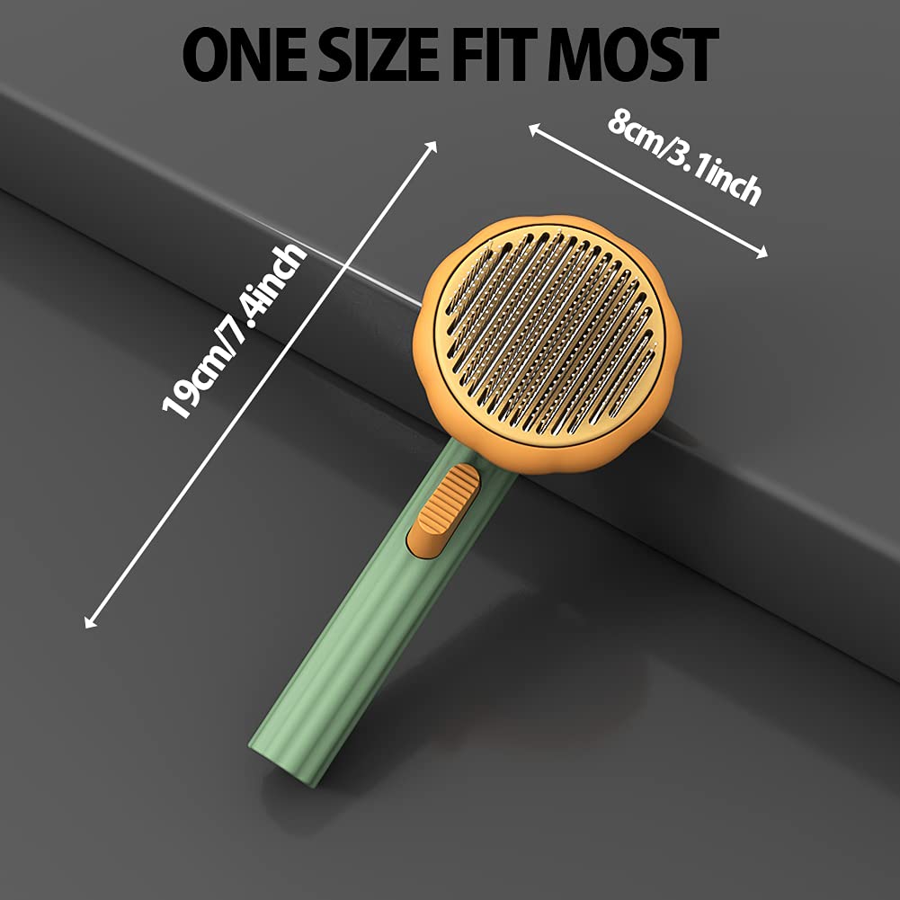 Pet Pumpkin Self Cleaning Grooming Brush Slicker Fur Removal Comb