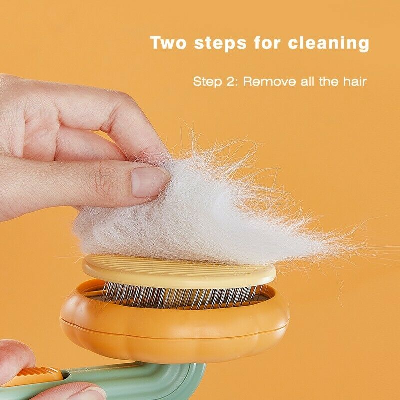 Pet Pumpkin Self Cleaning Grooming Brush Slicker Fur Removal Comb