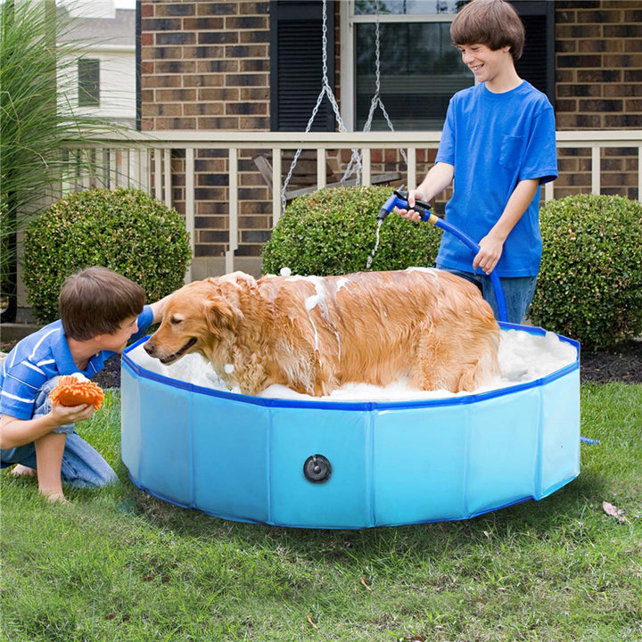 Foldable Pet Bathing Pool Collapsible Outdoor Tub