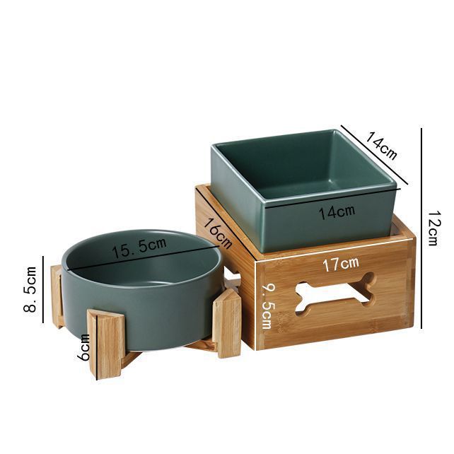Pet Large Capacity High Stand Ceramic Feeding Bowl