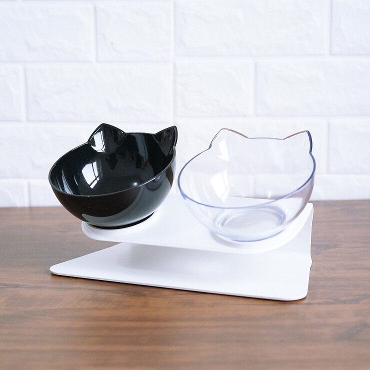 Pet Non Slip Double Bowl Raised Stand Feeding Dish