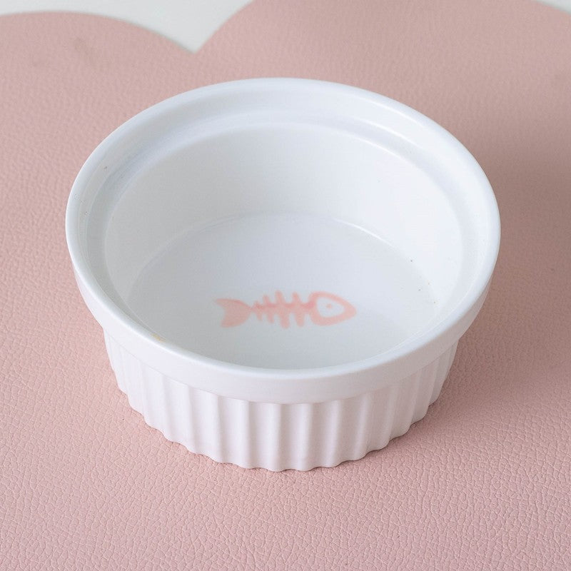 Pet Ceramic Double Bowl Elevated Feeding Set