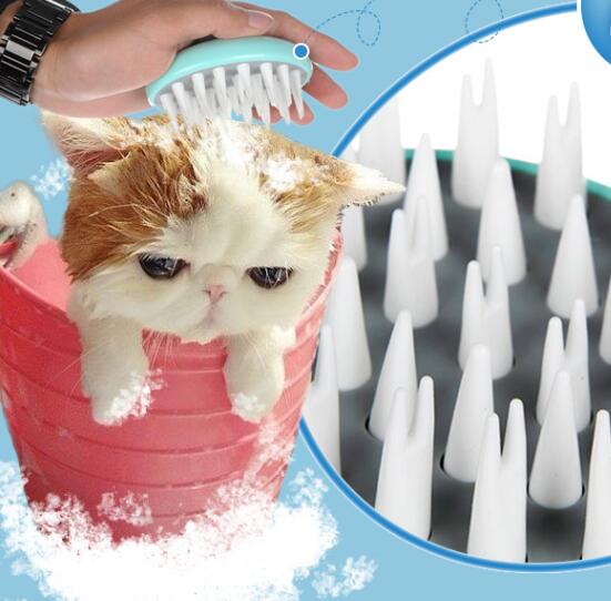 Pet Bath Massage Grooming Cleaning Brush Shower Comb