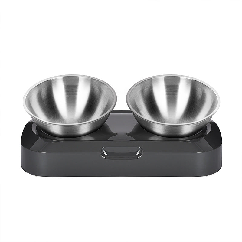 Pet Stainless Steel Double Bowl Feeding Set