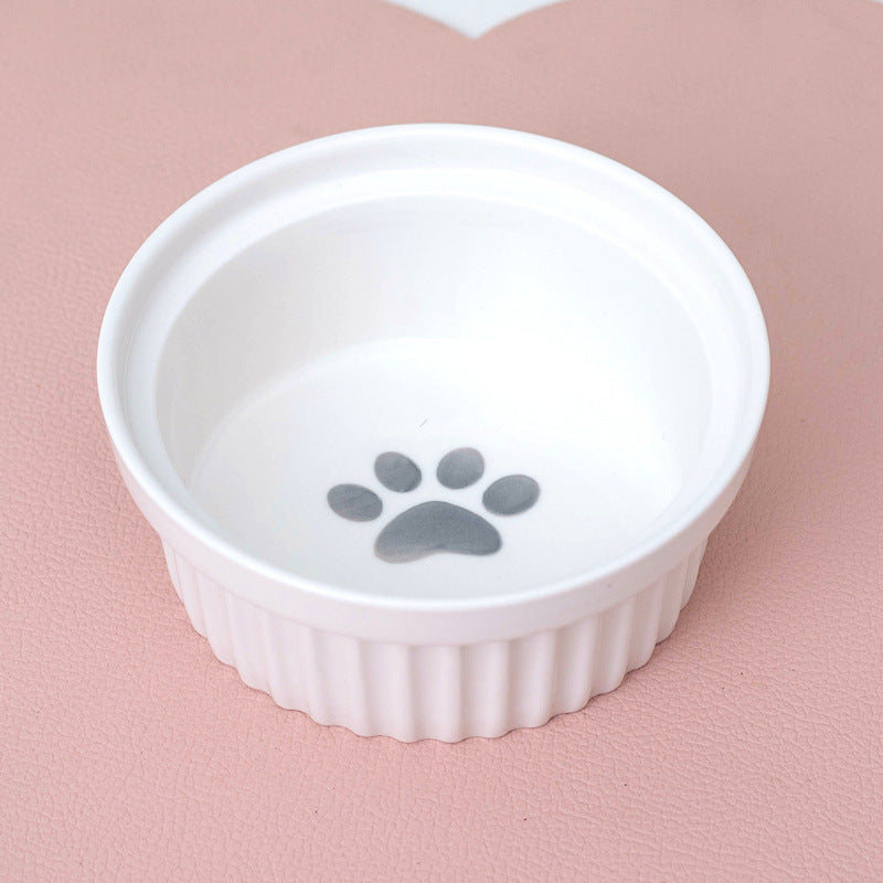 Pet Ceramic Double Bowl Elevated Feeding Set