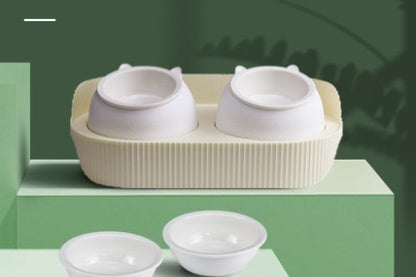 Pet Ceramic Elevated Cervical Spine Protection Feeding Bowl
