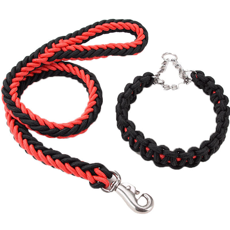 Heavy Duty Nylon Braided Pet Training Leash Collar Set