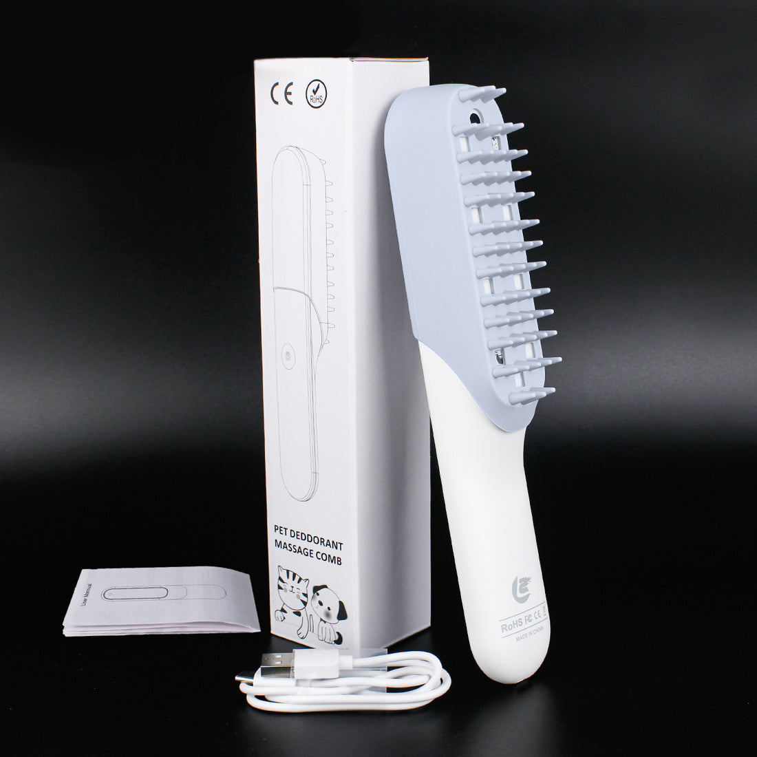 Pet Silicone Massage Grooming Brush Deodorizing Cleaning Fur Comb