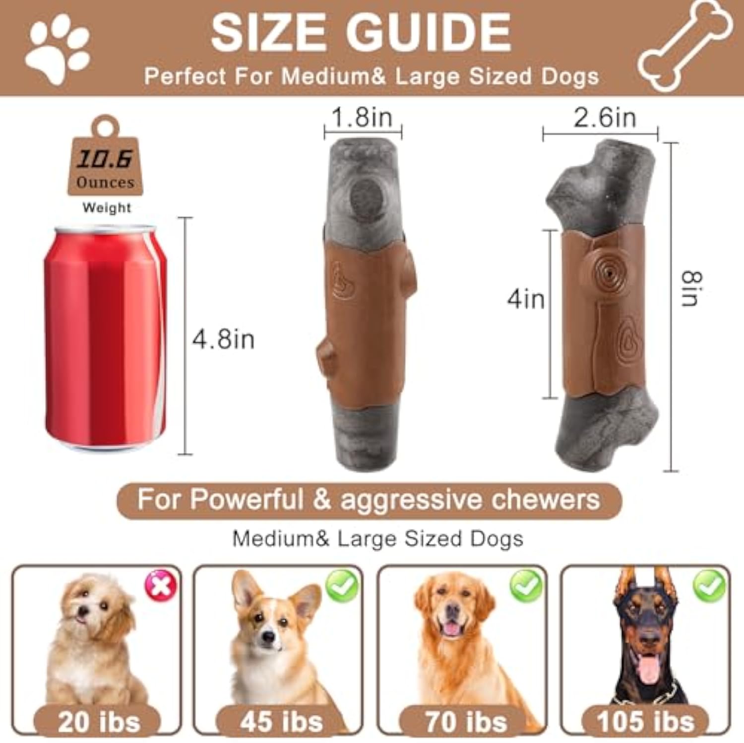 Pet Tough Durable Chew Toy Bacon Flavor Large Breed Toy