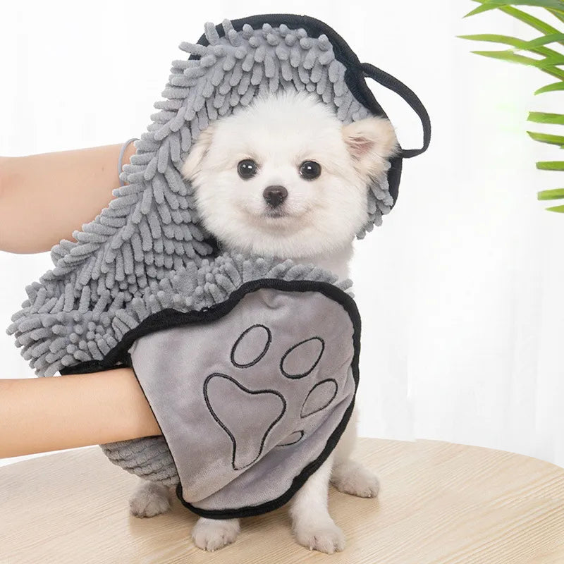 Pet Absorbent Microfiber Quick Drying Towel With Hand Pockets