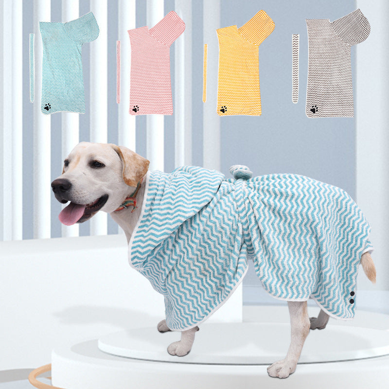 Pet Microfiber Bathrobe Towel Quick Drying Wrap
