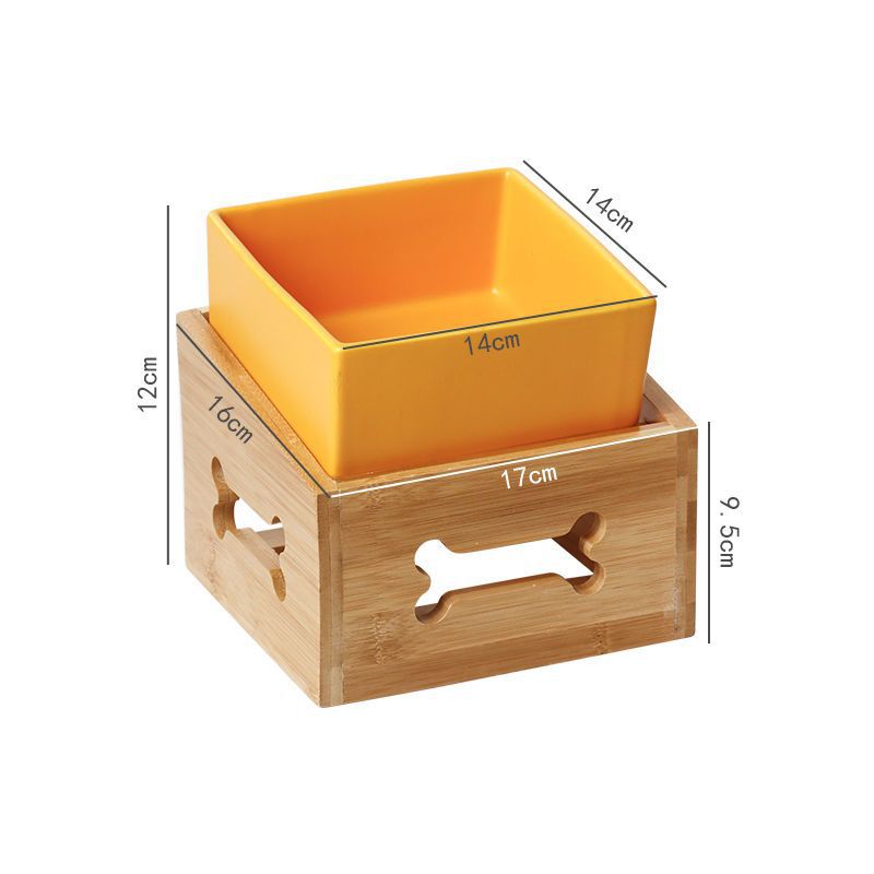 Pet Large Capacity High Stand Ceramic Feeding Bowl