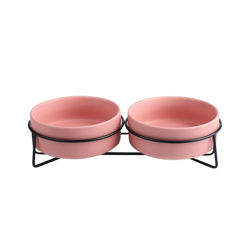 Pet Metal Frame Ceramic Feeding Bowl
