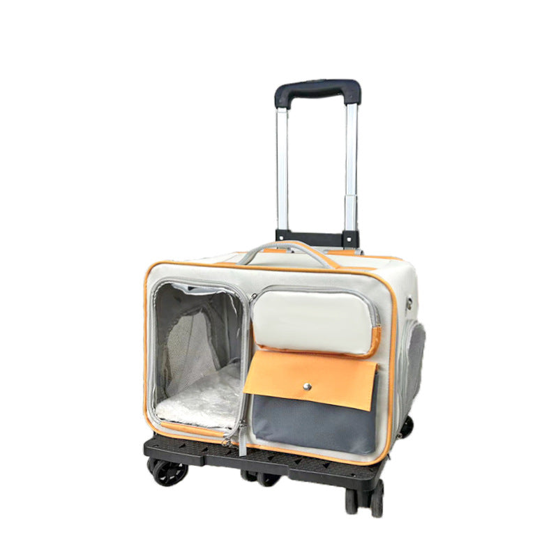 Portable Pet Trolley Backpack Stress Relief Carrier Bag