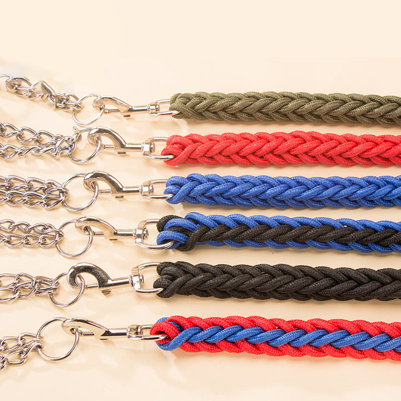 Heavy Duty Nylon Braided Pet Training Leash Collar Set
